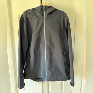 The North Face Barr Lake waterproof jacket, navy heather with light blue zippers